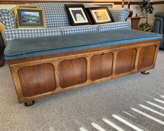 Vintage MCM Walnut and Cedar Bench by Lane.