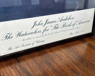 Vintage Art Institute of Chicago John James Audubon Framed Poster.