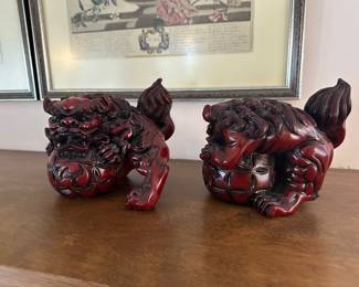 Pair of Vintage Chinese Foo Dogs.