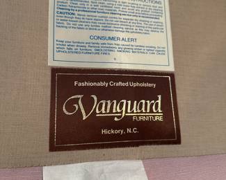 Light Pink Tufted Armchair by Vanguard Furniture.