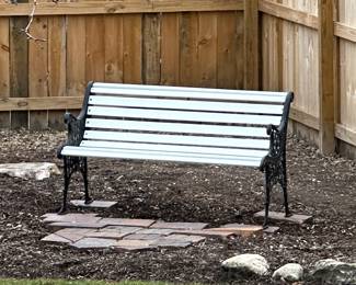 Outdoor Wrought Iron Park Bench