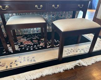 Vintage Accent/Sofa Table with Matching Stools by Stickley Inc.