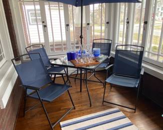 Navy Blue Outdoor Patio Set.