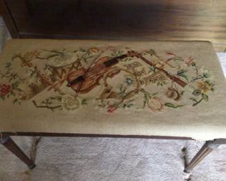 Needlepoint piano bench $100