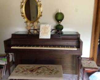 Everett spinet piano $300. OBO, lamp, mirror