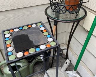 Assortment of Black Metal Plant Stands