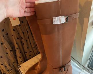 Isaac Mizrahi Tan Leather Riding Boots -8.5 M
