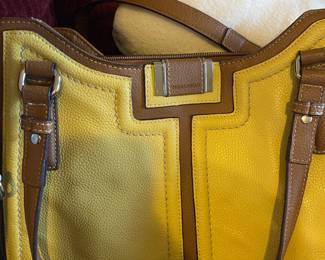Tignanelli Yellow Pebble Leather Handbag