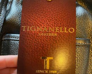 Tignanello Gray Metallic Hand Bag