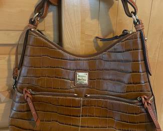 Dooney Bourke Brown Leather Alligator Print Small Purse