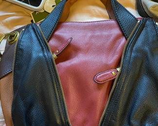 Oryany Burgundy, Black & Camel Leather Satchel/Purse