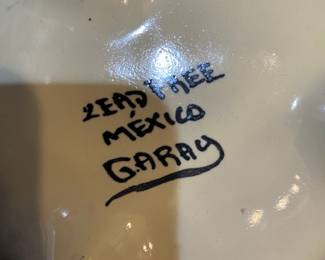 Mexican Pottery Dipping Bowl "Lead Tree" Made by Garay