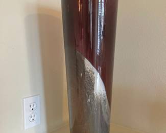 Plum/White Swirl Glass Vase