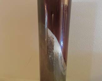 Plum/White Swirl Glass Vase