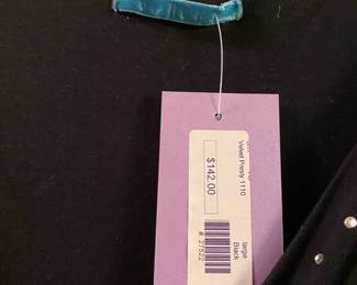 Velvet Black Presley Blouse with Rhinestone Shoulders