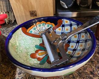 Mexican Pottery Dipping Bowl "Lead Tree" Made by Garay