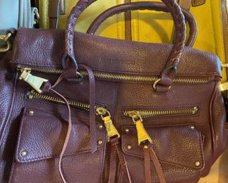 Aimee Kestenberg Burgundy Pebble Leather Crossbody/Shoulder Bag 