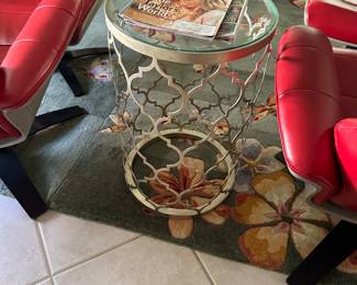 Silver side table RUG IS 8X12