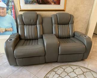 two double recliners light gray size is 66inches price $600