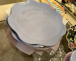 pastel platters all different colors made in Italy ceramic original price $80 each our price is $15 each