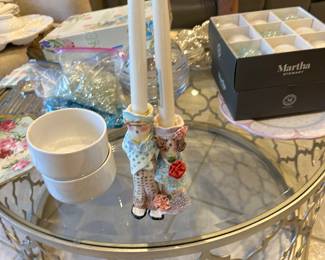 ceramic bride and groom candle holders