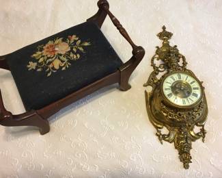 Clock Footstool Pair