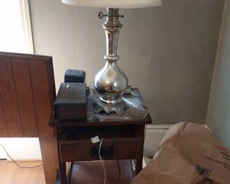 Antique chrome lamps $30 each
Antique nightstands w/ drawer $50 each