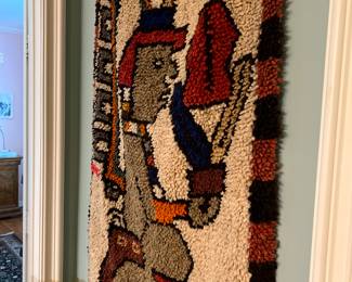 Rug hook vintage wall hanging 