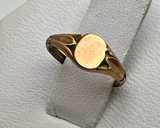 14K Gold Signet Baby Ring in Original 10K Gold Case
