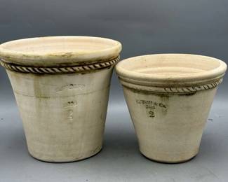 (2) G. Wolfe Clay Pots
