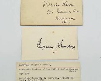 1936 Autograph: Supreme Court Justice Benjamin N. Cardozo
