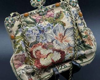 Vintage Austrian Embroidered Purse With UV Reactive Accents
