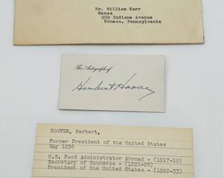 United States President's 1936 Autograph: Herbert Hoover
