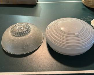 (2) Vintage Overhead Done Light Domes
