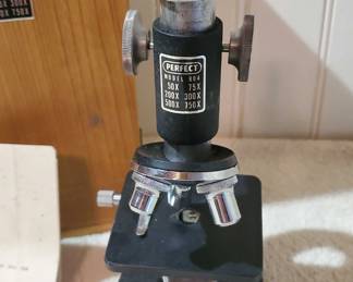 Perfect Microscope In Wooden Case
