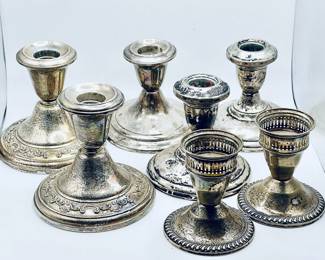 (7) Sterling Silver Candlesticks feat. Gorham & Duchin
