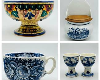 Hand Painted Porcelain & Pottery Incl. Salt Box
