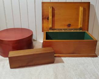 (3) Wooden Boxes Including Shaker Box
