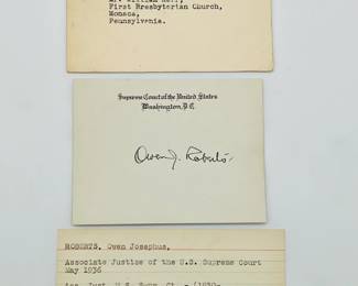 1936 Autograph: Supreme Court Justice Owen J. Roberts
