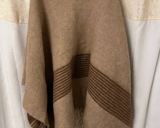 Vintage Alpaca Cape Poncho Handmade In Ecuador, 1970's
