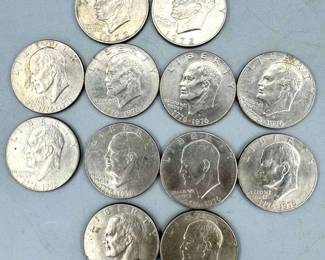 (12) 1970's Eisenhower Dollar Coins
