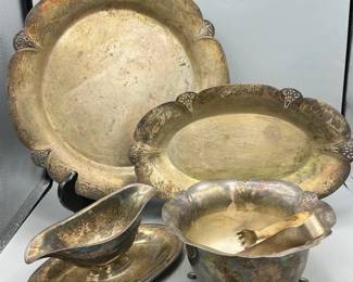 Silver Plate Serving Items Lot
