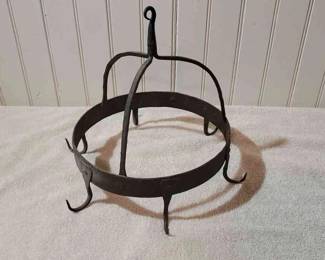 Antique Forged Wrought-Iron Pot Rack
