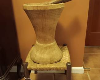 Hand carved morter and pestel 