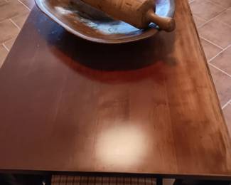 Antique dough bowl and rolling pin 