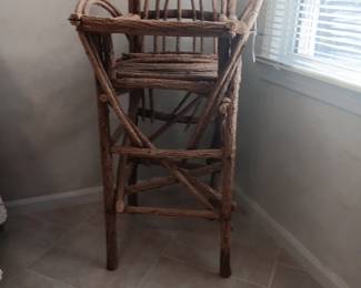Handmade twig or vine highchair 