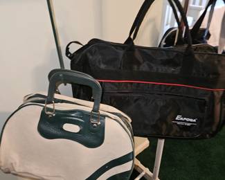 Eapoga Black Duffle Bag & Gladding Vintage Bowling Ball Bag!