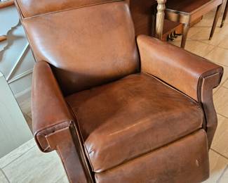 Light Brown Leather Recliner 