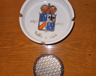 Vintage Villa d’Este Porcelain Richard Ginon Ashtray & Vintage Compact!
