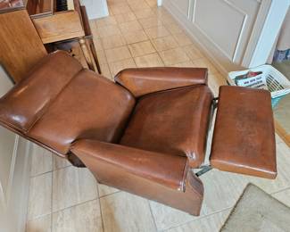Light Brown Leather Recliner 